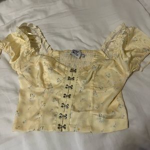 Yellow Daisy Princess Polly Corset Crop